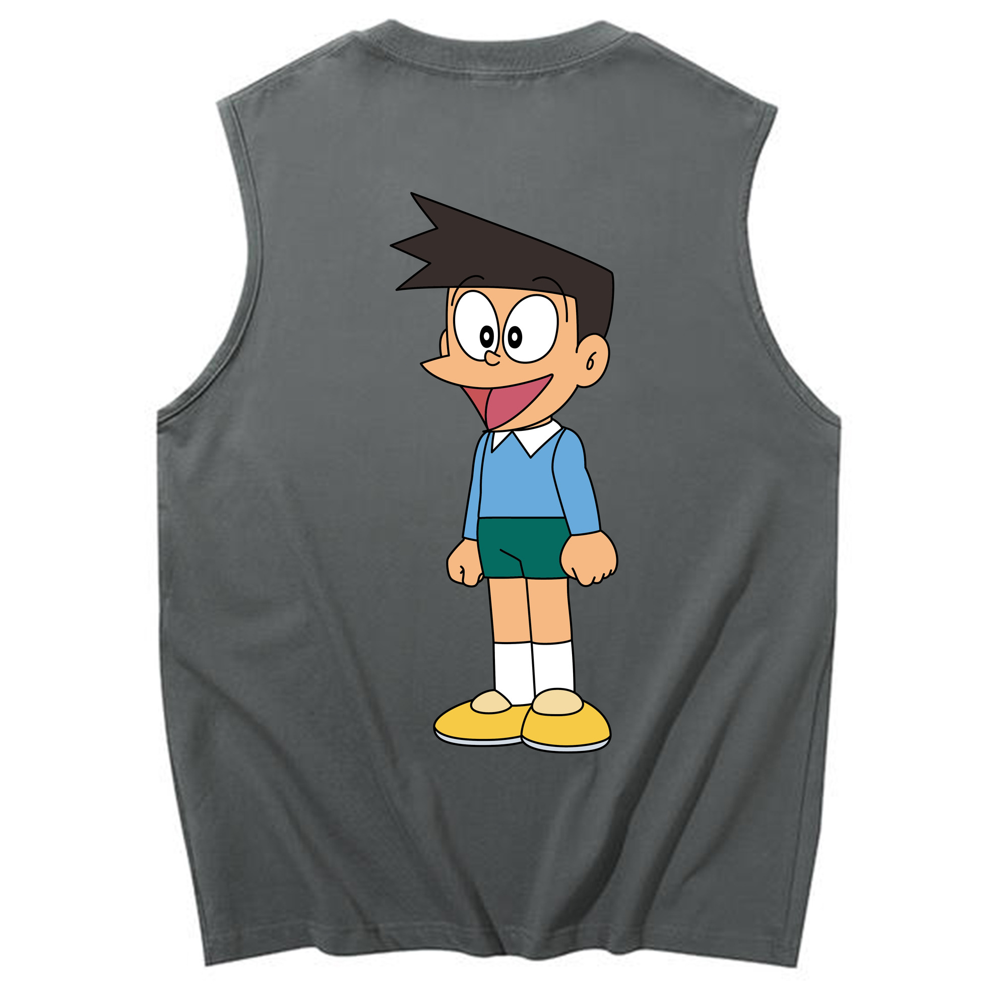 （画像用） ドラえもん 骨川 スネ夫 Doraemon Honekawa Suneo コットン100％タンクトップ（背面プリント）
